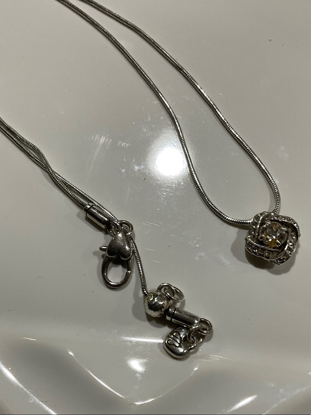 Brighton Eternity Knot Retired Crystal Pendant Necklace
